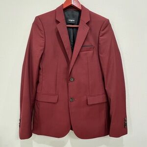 The Kooples Paris Men’s Full‎ Suit US 34 Burgundy Wool Jacket Pants